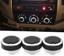 Heater & A/C Control Knob Black Set of 3 for 2005-2015 Toyota Tacoma Brand New