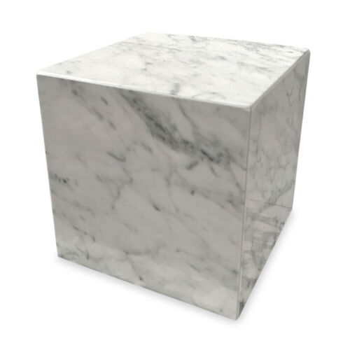Cube White Marble Carrara Sculpture Table Home Decor Art Design H 10cm - Photo 3 sur 4