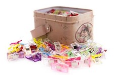 100 Pack Multipurpose Sewing Clips for Quilting and Crafts with Tin Box,