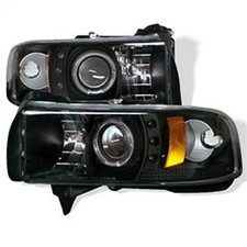 Spyder Projector Headlights Led Halo For Dodge Ram 1500 - Black