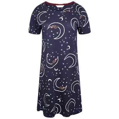 Night Dress M And S Cotton Nighties EX M S Ladies Navy Nightdress