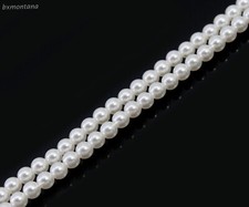 Natural South Sea Cheongsando PURE WHITE Round 4.00 MM Pearl Loose Strand 15 "