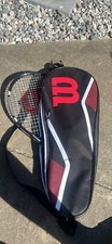 Wilson OS Max Tennis Racquet Black, White, Red 4 3/8 Grip Size Stop Shock Pads