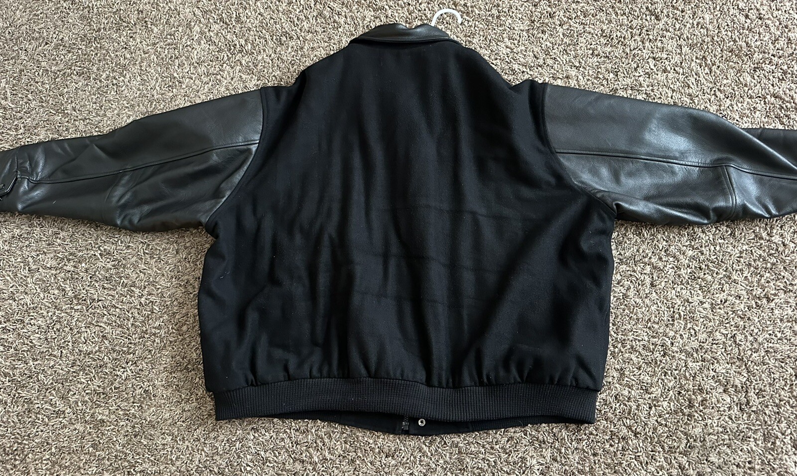 Vintage Verizon Letterman Varsity North End Jacket Black Leather Mens ...
