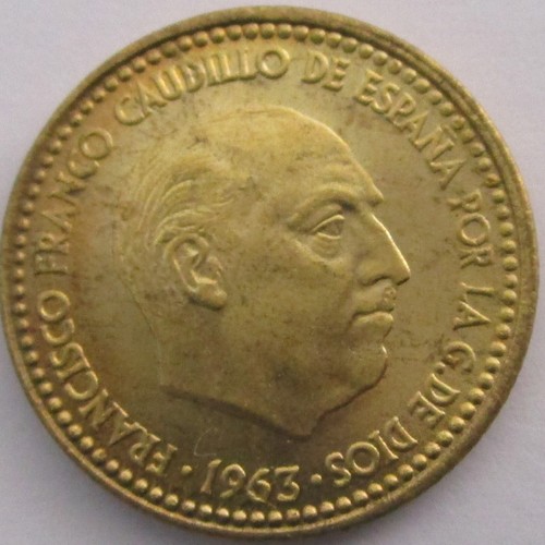 * Gutse * FRANCO-1718,1 Peseta 1963 19-63, Doppio Verniciatura, Senza Circolare - 第 1/2 張圖片