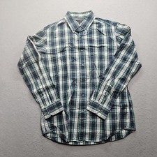 Banana Republic Men's Medium Plaid Button Down Shirt Green