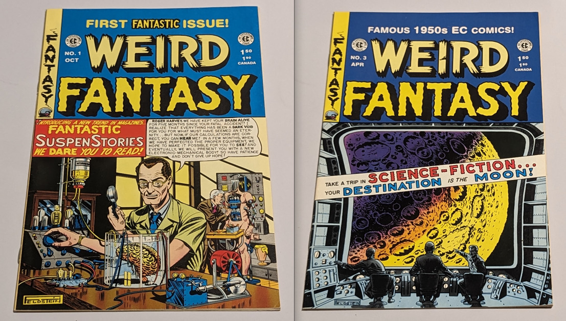 Weird Fantasy #1 & 3 / Weird Science #2 - Gemstone / Gladstone Comics - Suspense