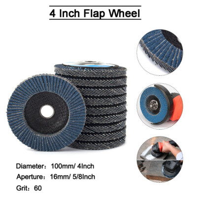 5pcs 4'' 100mm Abrasive Flap Discs Zirconia Angle Grinder Grinding Sanding Wheel