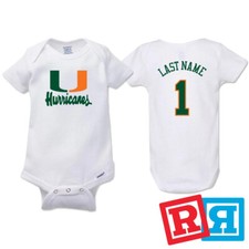 Personalized Miami Hurricanes Gerber Baby Onesie&reg; Cotton Custom Bodysuit