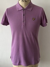 00s Lyle & Scot Lilac Pique Polo Labelled Size M (49cm Chest  - S) Mod Casual