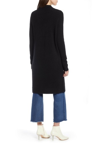 NEW Halogen Rib Knit Wool & Cashmere Cardigan in Black - Size M #S4935 - Picture 4 of 9