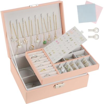 Joyeros Organizador De Mujer Joyero Caja Portatil Para Guardar Joyas Rosa