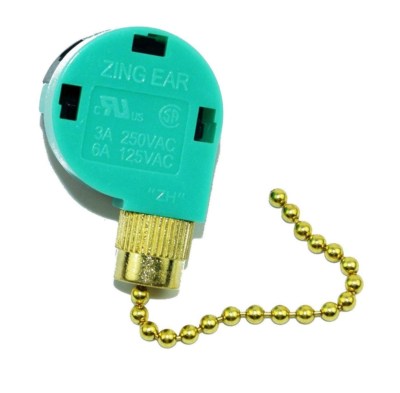 ZING EAR ZE-268S6 3 Speed 4 Wire Green PULL CHAIN SWITCH