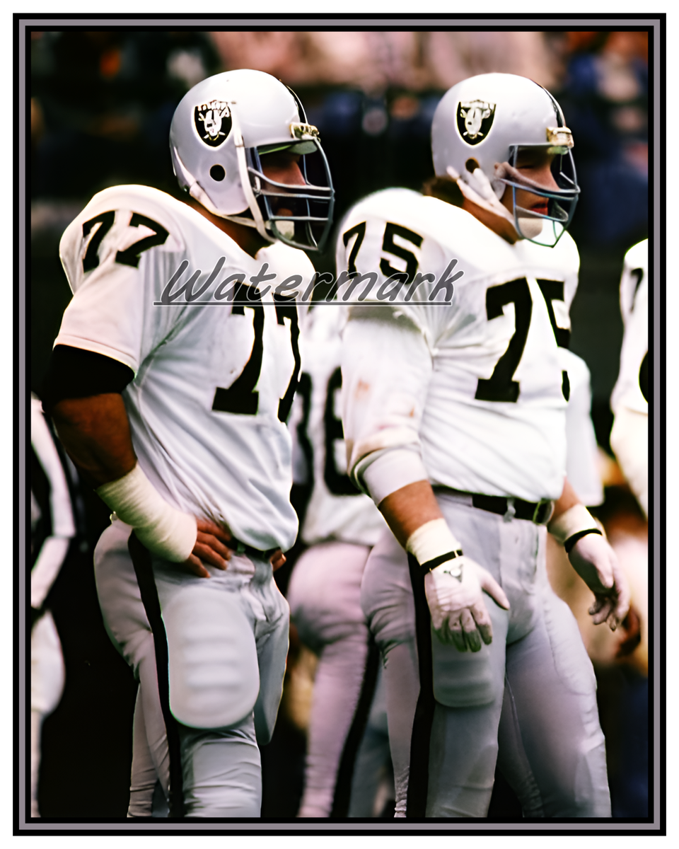 NFL 1980's Oakland Raiders Lyle Alzado & Howie Long Color 8 X 10