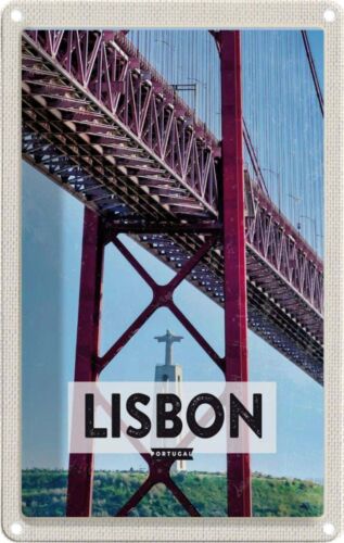 Blechschild 20x30 cm Lisbon Portugal Ponte 25 de Abril - Afbeelding 1 van 5