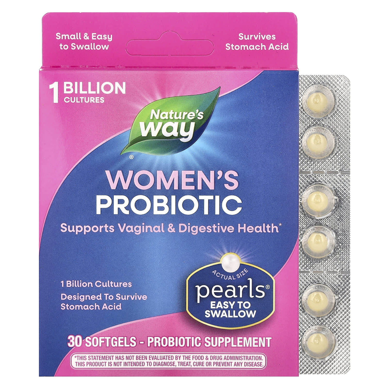 Nature's Way, Probiotic Pearls Women's, Vaginal & Digestive Health, 30 Softgels