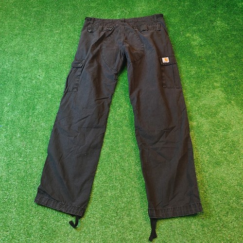 Carhartt Wip Aviator Pants Mens 33x32 black straight zip fly cargo utility - Picture 2 of 16
