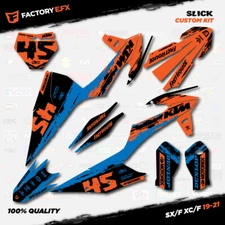 Org Black Blue Slick Racing Graphics Kit fit KTM 19-22 SX SXF XC 125 150 250 450