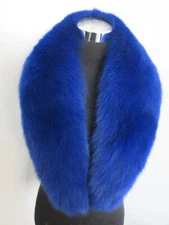 100% Real fox fur collar/blue neck wrap/women jacket collar/sleeve covers/cuffs