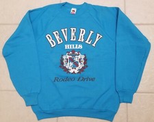 vtg Beverly Hills Rodeo Drive Puffy Ink Sweatshirt L USA Made Fruit Of The Loom