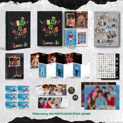 P1HARMONY P1AY AGAIN 4TH PHOTO BOOK/Book+Note+Post Card+18 Card+2Button+2 Poster