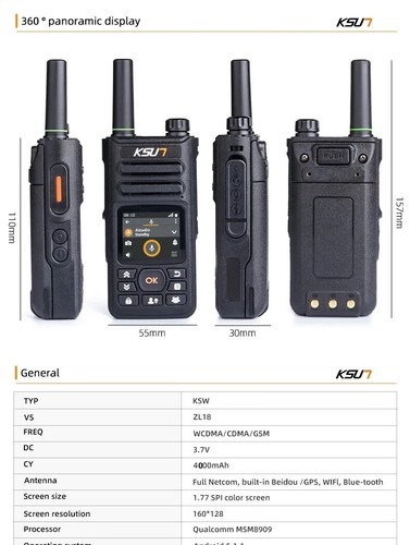 Long Range Walkie Talkie Compatible Zello APP WiFi Network Cell Phone Radio - Picture 9 of 13