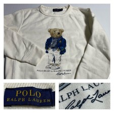 Polo Ralph Lauren Kids Youth Polo Bear Sweatshirt Crew Pullover White Small