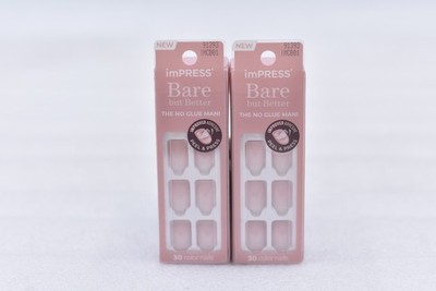 Lot of 2 Kiss Impress Bare but Better IMCB01 Short False Nails - 30 Nails