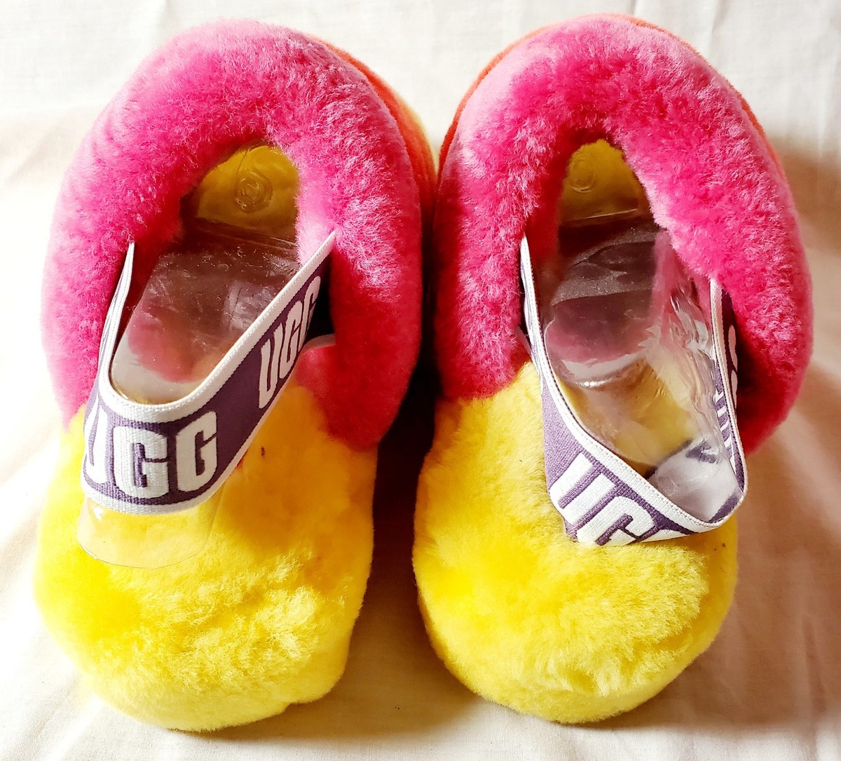 サンダル レディース 25 UGG アグ W PUFT SLIDE PRIDE UGG PRIDE FLUFF YEAH SLIDE SLIPPERS IN RAINBOW YELLOW SZ 6 | eBay