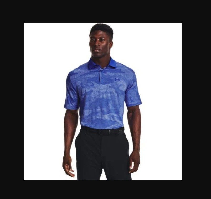 UNDER ARMOUR CAMO JACQUARD PLAYOFF POLO BLUE