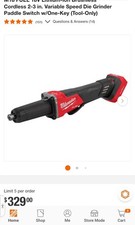    NEW    Milwaukee M18 FUEL ONE-KEY Paddle Switch Die Grinder 2984-20