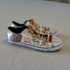 MARC ECKO Red Women's Patterned Glitter Sneakers Size 9