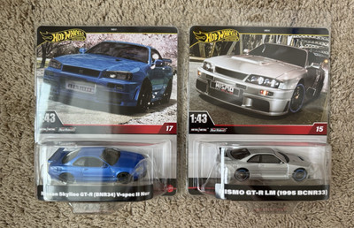 Hot Wheels 1:43 Nissan Skyline GT-R BNR34 & Nismo GT-R LM