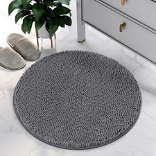 Round Bathroom Rug, Luxury Chenille Shaggy Extra Soft and Absorbent Non Slip ...
