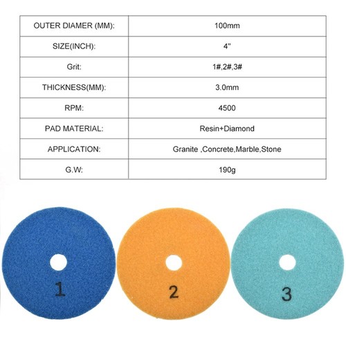 High Quality Polishing Pads Tool Practical Replacement Stone Wet/Dry 100mm - Picture 2 of 14