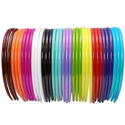 36 Pack Colorful Plastic Headbands Bulk Hard Thin Headbands for Girls
