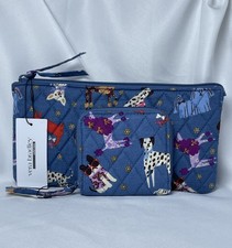 NWT Vera Bradley Bark Park Trio Clutch  Small Zip Around Wallet Dog Print