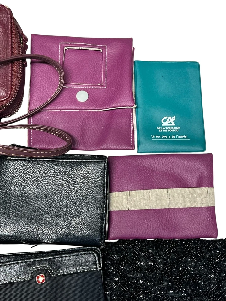 Mujer Cartera Cartera Porta Identificación Mezcla Lote De 9 Cremallera Búho Púrpura Muñequera Tarjeta De Crédito Foto 4 de 4