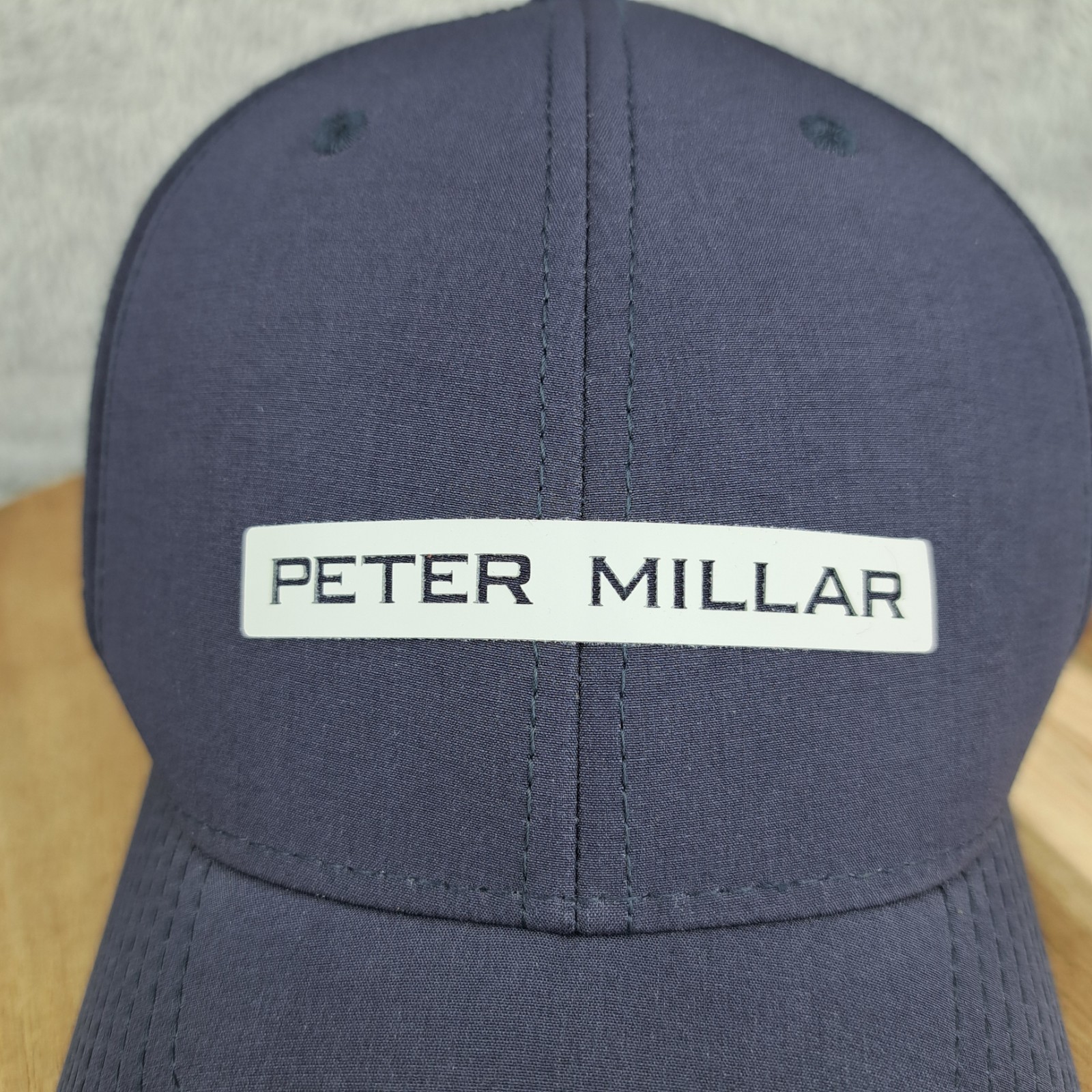 Peter Millar Hat Cap Strap Back Blue Silicone Log… - image 2