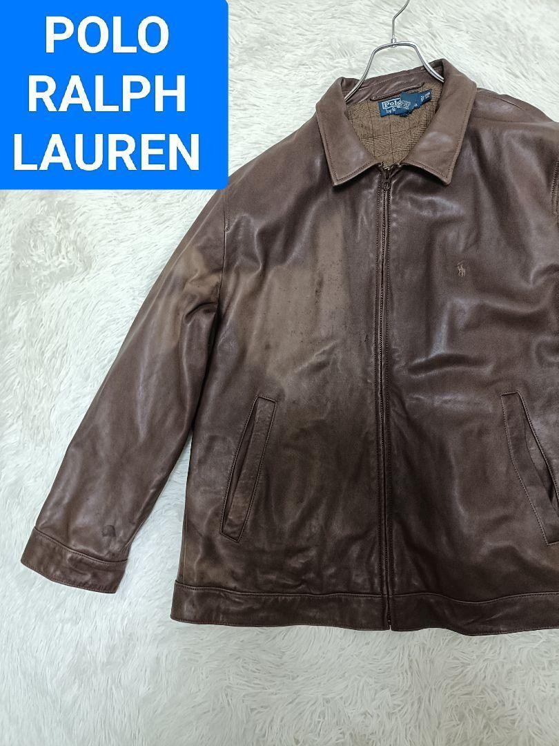 Polo Ralph Lauren Leather Jacket Vintage Pony Mark 2XB Denim Shirt