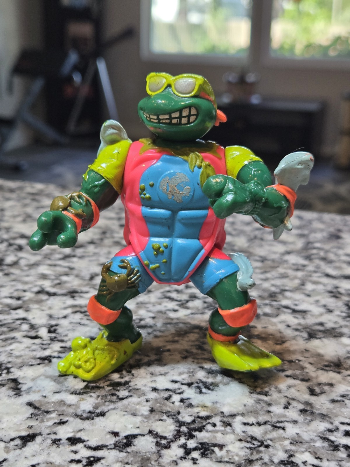 1990 Playmates Teenage Mutant Ninja Turtles TMNT Mike The Sewer Surfer 4” Figure