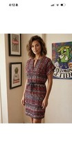 Carolina Herrera Multicolor Tweed V Neck Short Sleeve Midi Dress Sz M .!!