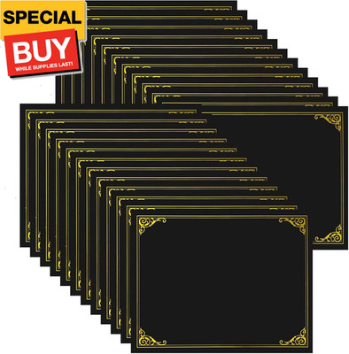 Certificate Holders, 24 Pack Black Diploma Holders with Gold Foil Border, Cer...
