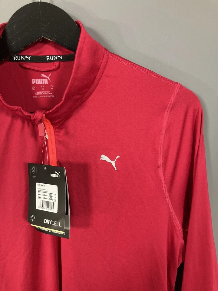 PUMA 1/4 ZIP RUNNING TRACK Top - Size XL - Dark Pink - New With Tags - Women’s - Image 3 of 4