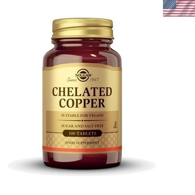 Chelated Copper Tablets (100 Count) for Collagen & Joint Support, Natural Flavor