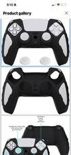 Black  White Anti Slip Silicone Cover Skin for PlayStation 5 PS5 Controller