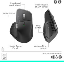 Logitech MX Master 4 Graphite Ergonomic Wireless Mouse Bluetooth USB-C Charging — image 13