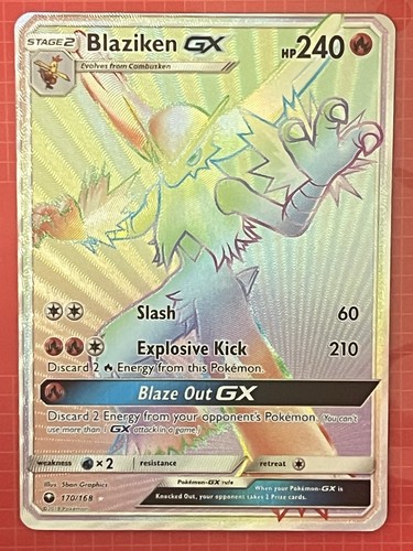 Blaziken GX  Secret Rare 170/168 Pokemon Celestial Storm