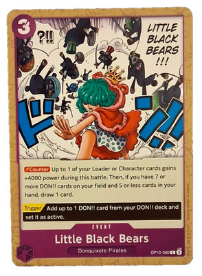 LITTLE BLACK BEARS ONE PIECE CARD GAME COMMON BANDAI TRADING CARD OP10-080