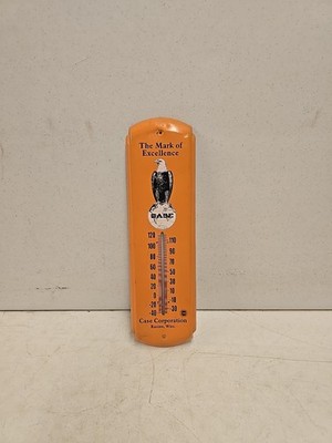Vintage 17'' Case Tractors Racine Wisc Dealer Advertising Eagle Thermometer